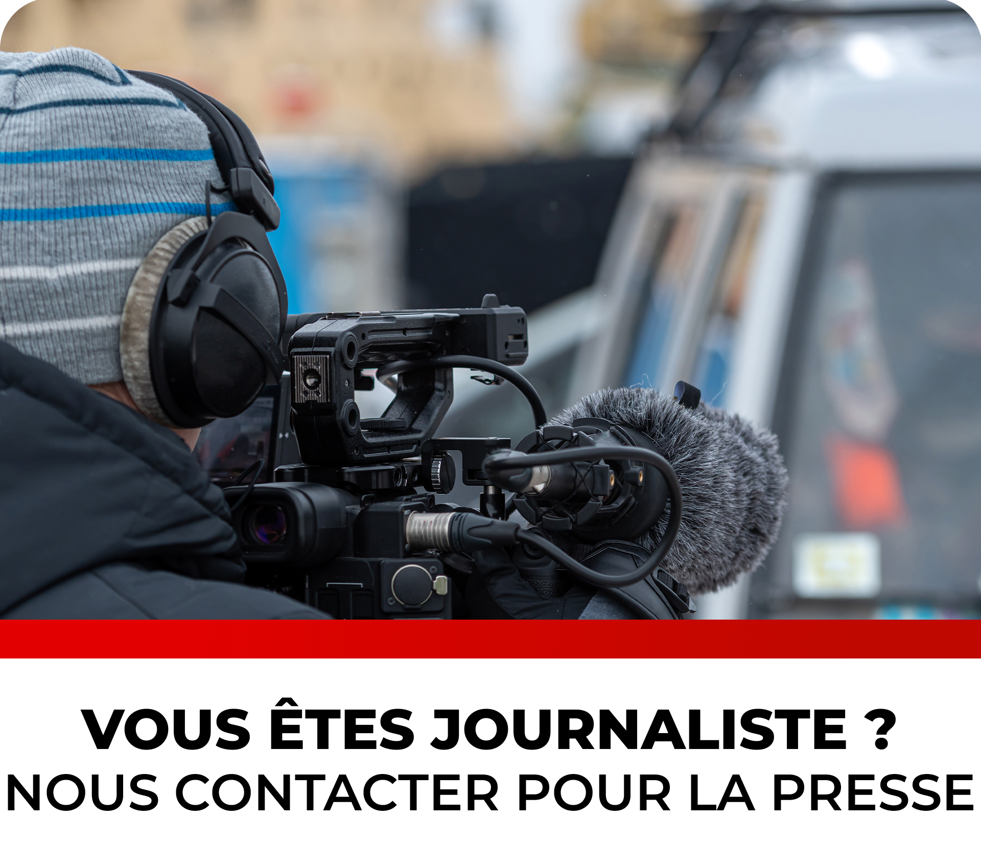 Professional video camera set up for media coverage